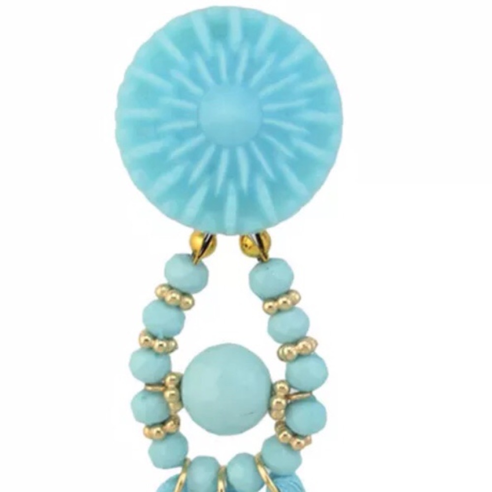 ✨”Catalina Blue”✨Earrings-Blue Tassel-Fringe-Drop - Picture 6 of 8